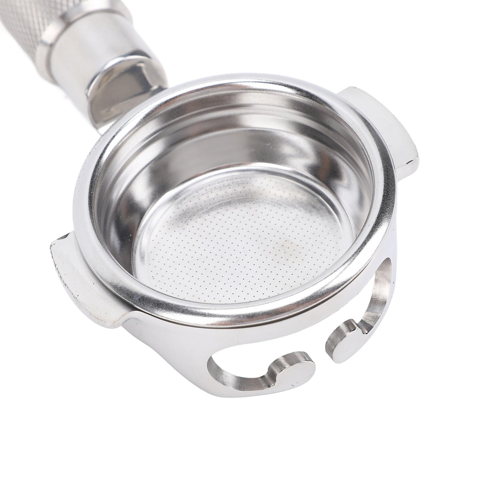 Portafiltro de café de Doble Oreja de Acero Inoxidable E61, Portafiltro de café de Doble Oreja de Acero Inoxidable de Diseño Hueco para Hacer café, con Ergonómico (Marrón ámbar)