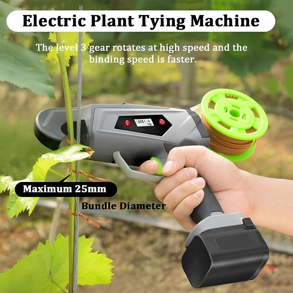 Legatrice elettrica per piante, senza fili, per legare verdure e frutta, diametro di 25 mm, tenuta regolabile, creatore di nastro portatile per vigneti