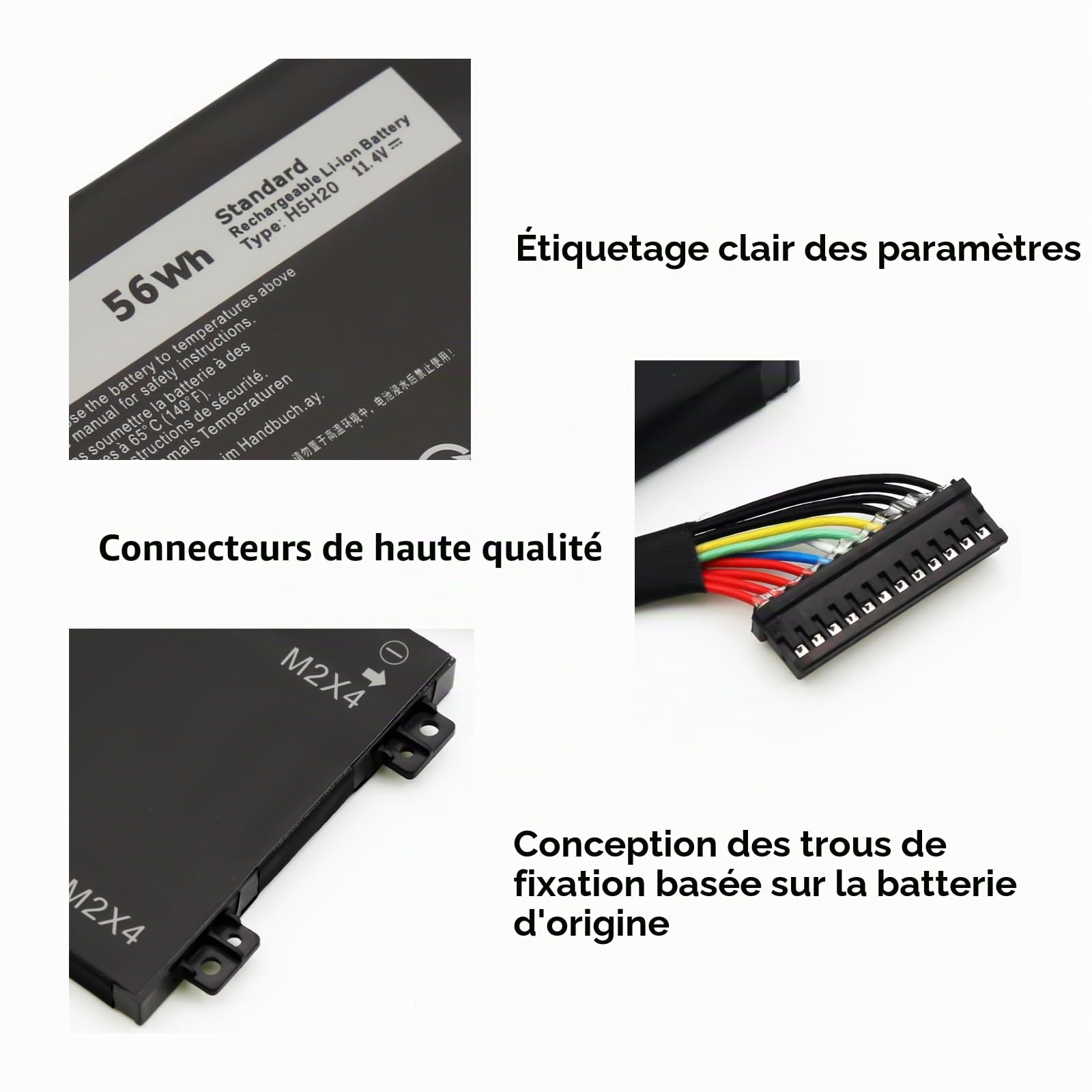 BLESYS Batterie 56Wh H5H20 pour Dell Precision 5520/5530/5540, pour XPS 15 9560/9570 Series Remplacement V0GMT NCC3D [3 Cellules]