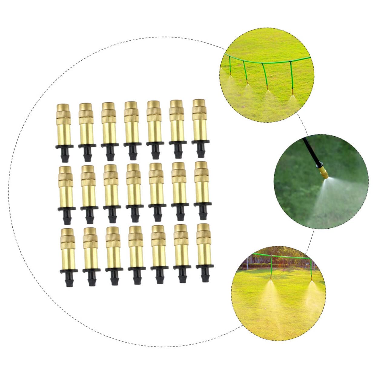 Happyyami 90 Pz Ugello in Rame Atomizzato Irrigatori a Spruzzo Per Irrigazione Ugello Per Tubo Di Irrigazione Gocciolatori Regolabili Kit Di Irrigazione a Goccia Verdura Ottone Plastica