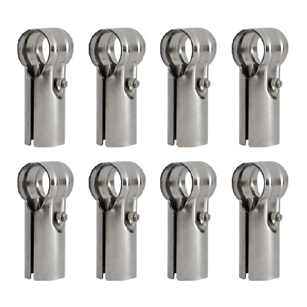TopHomer 8 Stück Endschienenklemme, 3,5 cm Edelstahl T-Rohrschelle Verbindungsstück Kettenglied-Zaunklemmen mit Schrauben und Muttern für Zuhause, Lager, Geschäfte