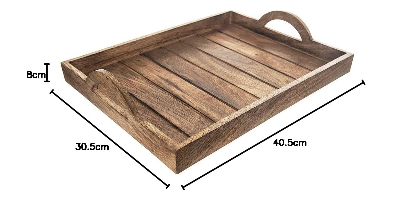 Plateau de service en bois mangue 40,5 x 30,5 cm