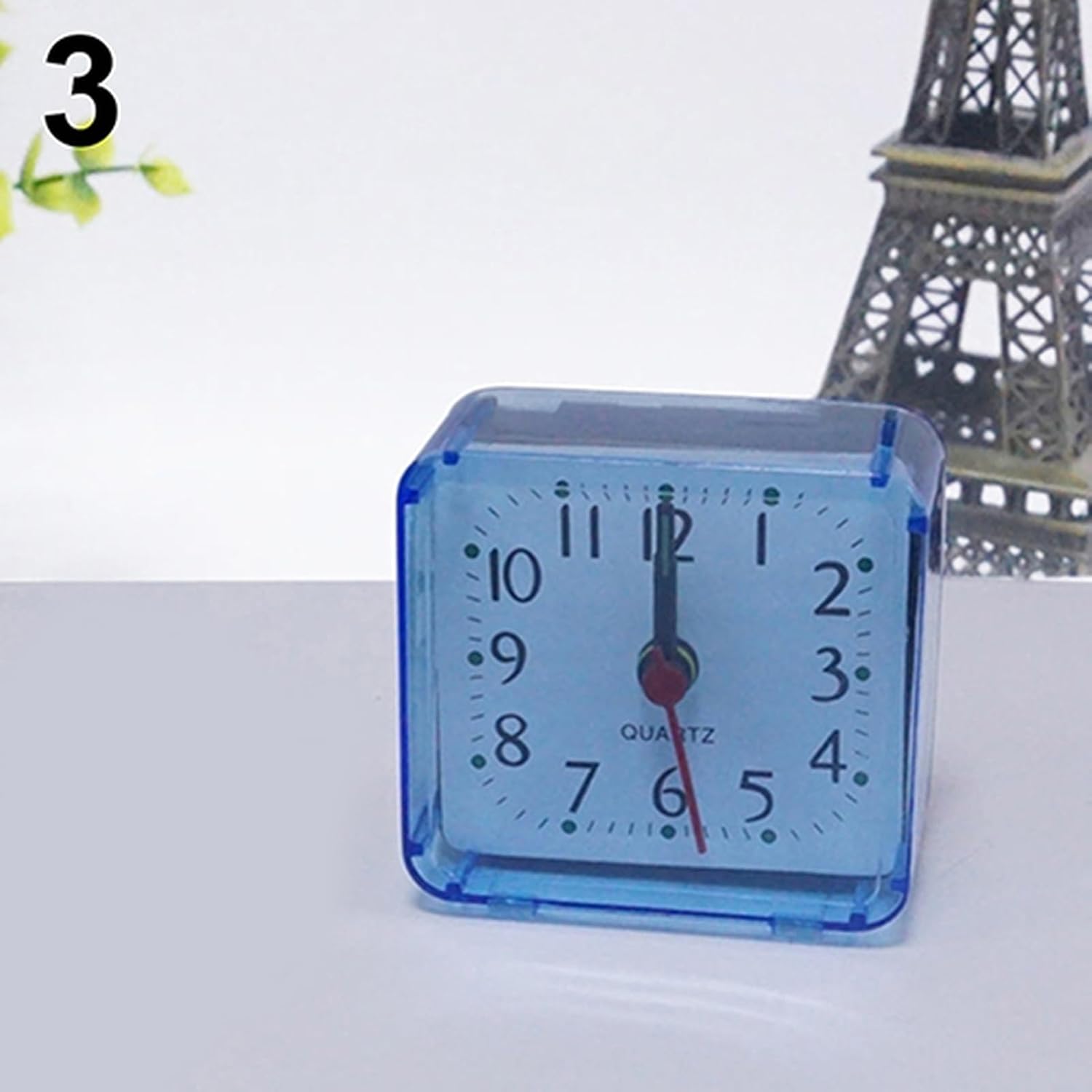ulafbwur Clock Bed Travel Mini Portable Compact Square Quartz Beep Table Silent Alarm Clock
