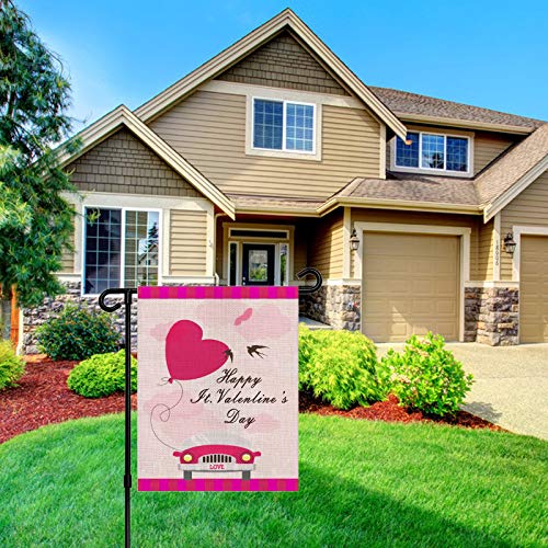 Kuansheng Valentines Day Garden Flag, Double Sided Car Love Heart Flying For Your Valentine's Day Decoration Anniversary Wedding Sesonal Holiday Banner Yard Outdoor Decor 12 X 18 Inch #TOP3