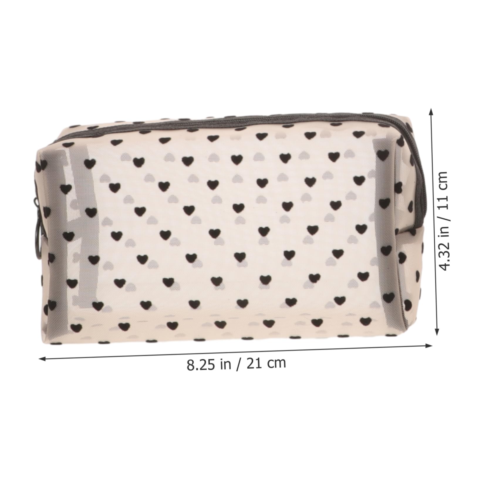 Mikinona 6 Pezzi Pochette Cosmetici a Cuore in Rete con Cerniera, Comoda e Facile da Riconoscere, per Viaggi e Uso Quotidiano