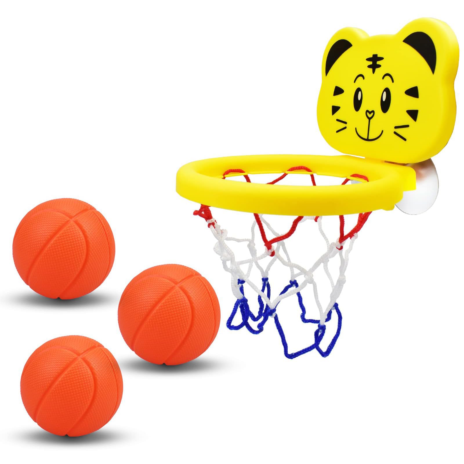 TERRIFIBasketball Hoop Bath Toy, Basketball Water Game Bath Toys, 3 Inflatable Basketball Balls, Basketball Water Game Bath Toys Set Gift for Baby Toddler Boys Girls 1 2 3 Baby Bath Toy