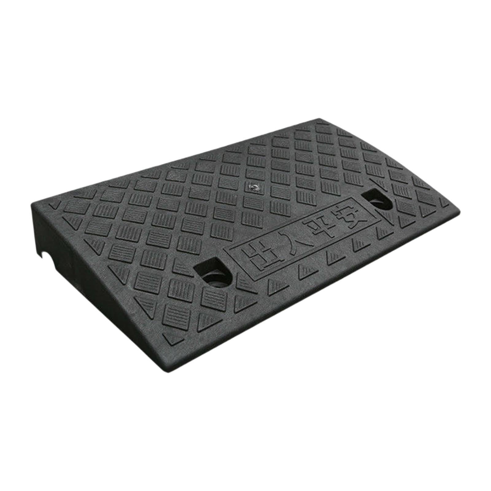 Oshhni Rampa de Almohadilla de pendiente en la carretera Almohadilla de rampa portátil de alta resistencia Rampa de de entrada para camiones Rvs, Alto 6cm Negro