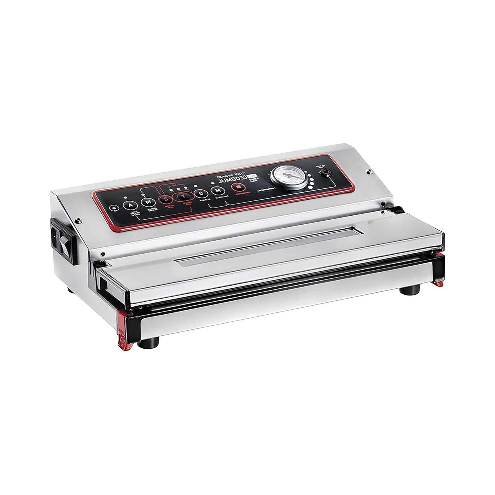 Magic Vac, Jumbo 30 Evo, Macchina Sottovuoto Alimenti Professionale Heavy Duty in Acciaio Inox, Ideale per Sacchetti Sottovuoto, Contenitori e Marinatura, Tecnologia Brevettata, Made in Italy