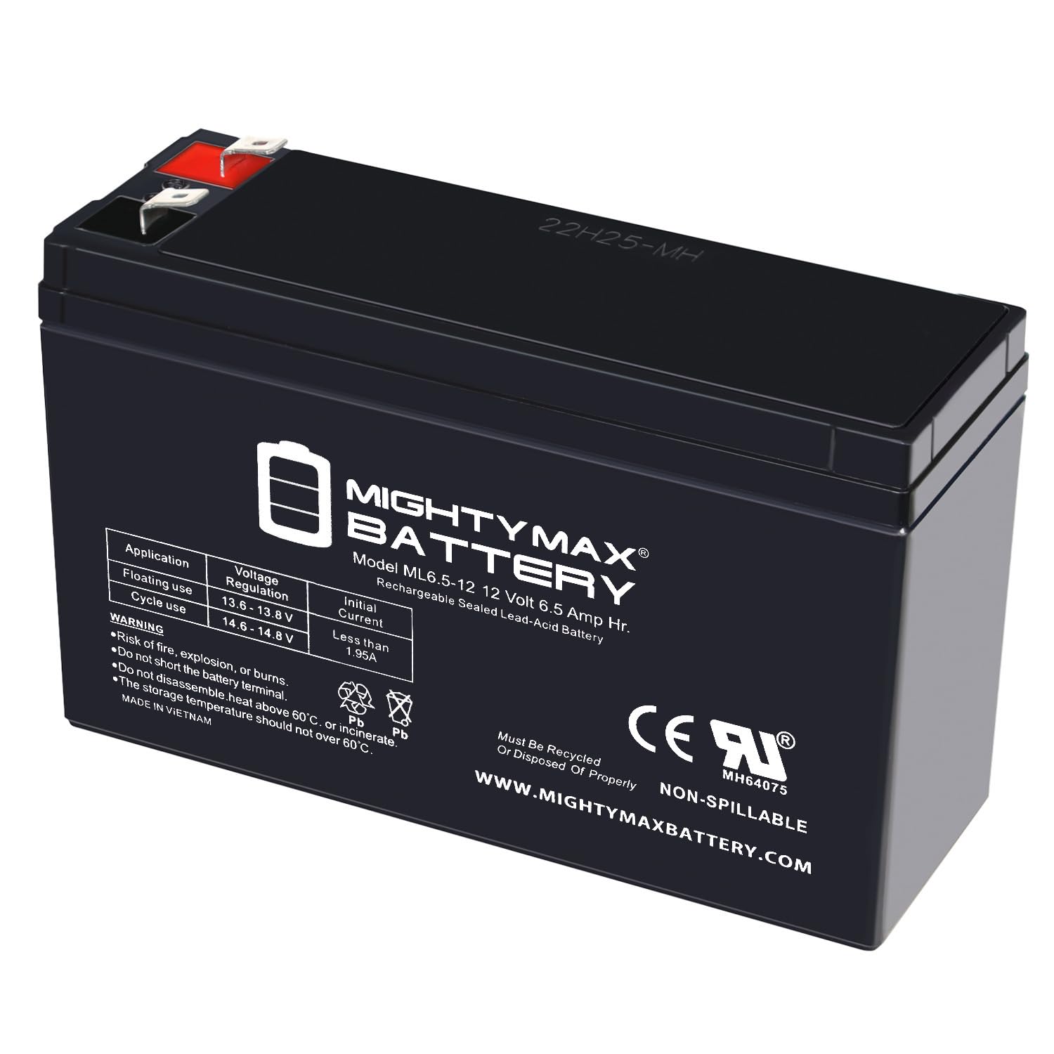 Mighty Max Battery 12V 6 5Ah AGM F2 Terminal Replacement Battery Compatible with APC Back-UPS Models BN675M1 BE670M1