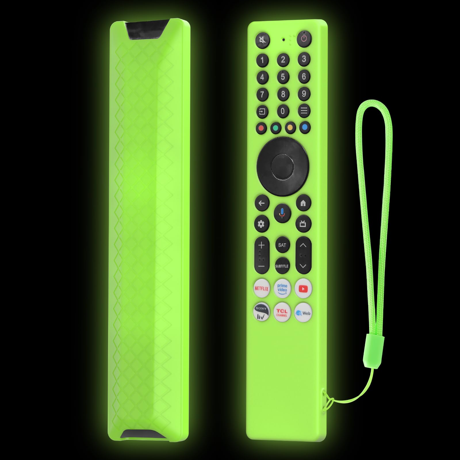 RAYA Silicone Remote Cover Compatible with TCL TV Remote 2025 Model TCL V6C /TCL T6C /TCL P7K /TCL Q6CS /TCL T89C Series QLED TV Remote Case with Lanyard [Remote NOT Included] (Green)-picture-25