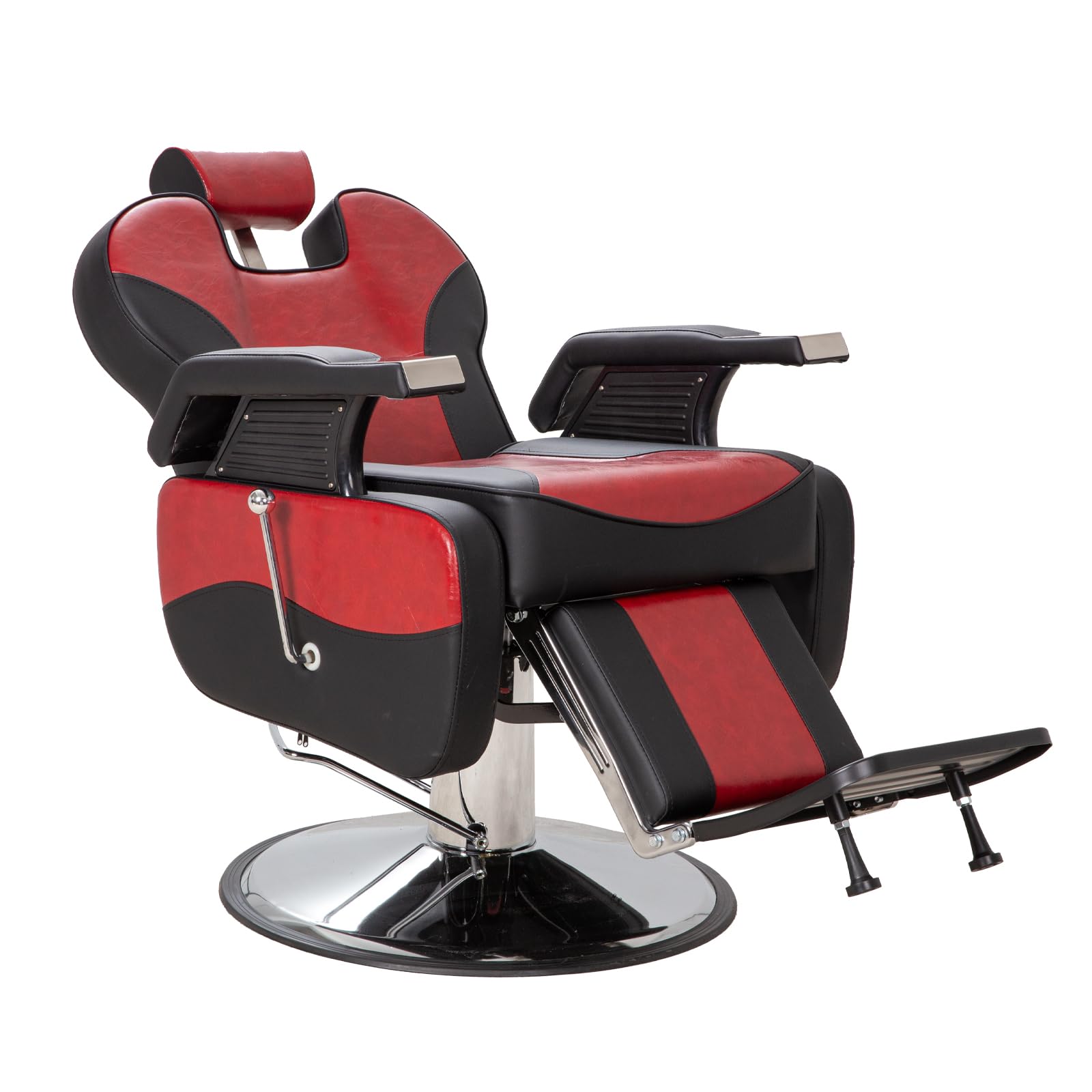 Salon Chair for Hair Stylist, Height Adjustable Styling Chair Barber Chairs for Barbershop Spa Salon Home Studio (Red, Pro)