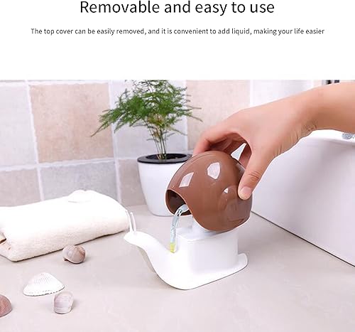 Miniatura 4 de Dispensador de jabón líquido creativo en forma de caracol, dispensador de botellas para baño, cocina, hotel (marrón)