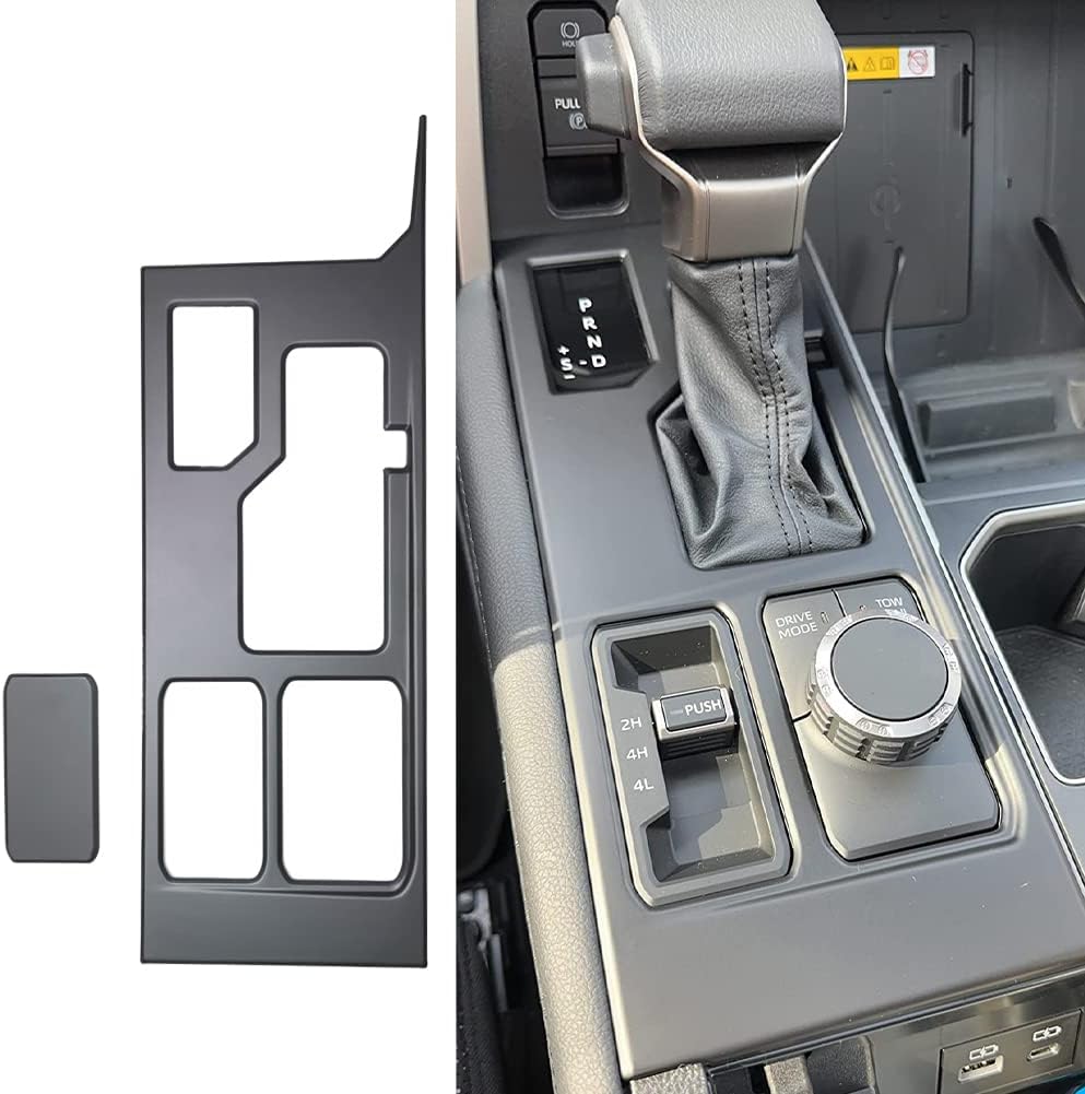 Kolya Center Console Gear Shift Panel Cover for Toyota Sequoia (Matte Black)