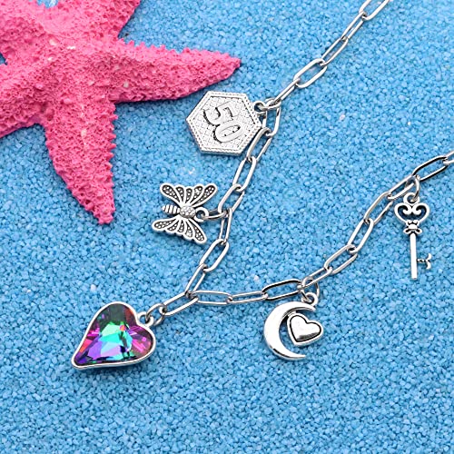 Heart Necklace For 50 Years Old Women Ladies 50Th Birthday Gift The Number 50 Charm Necklace Chokers For Birthday Anniversary For 50 Year Old Women(50Th) #TOP3