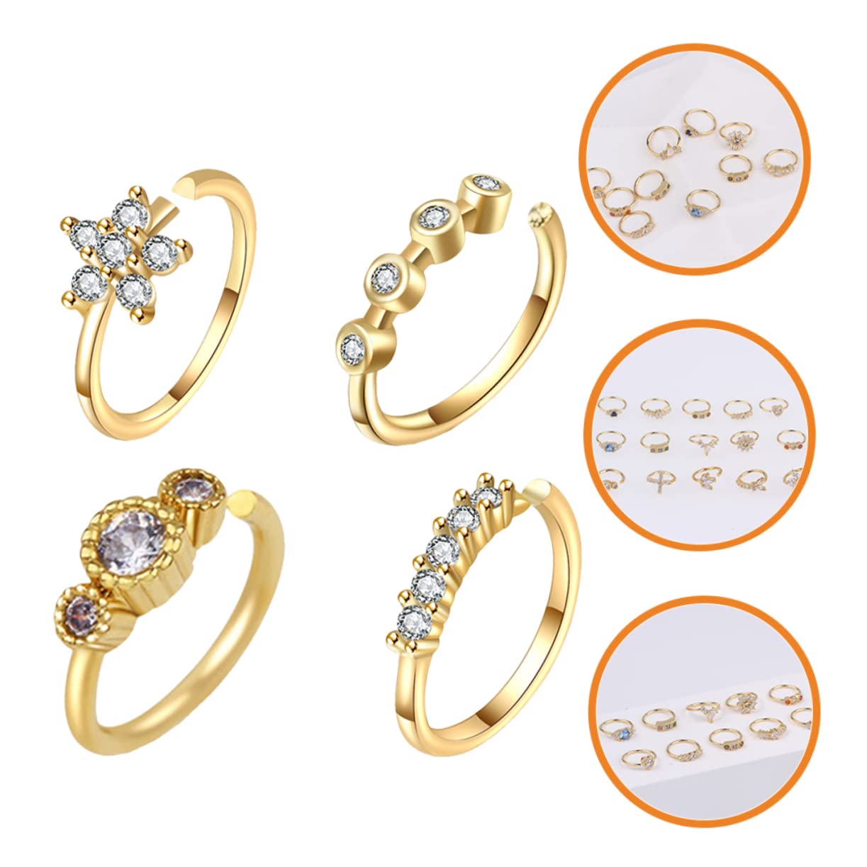 PACKOVE 12 Anelli per Naso Gioielli da Donna Cerchi per Naso Fermagli per Naso 20 per Donne Gioielli per Polsini per Il Naso Naso Finto Piercing al Naso Colorato Rame
