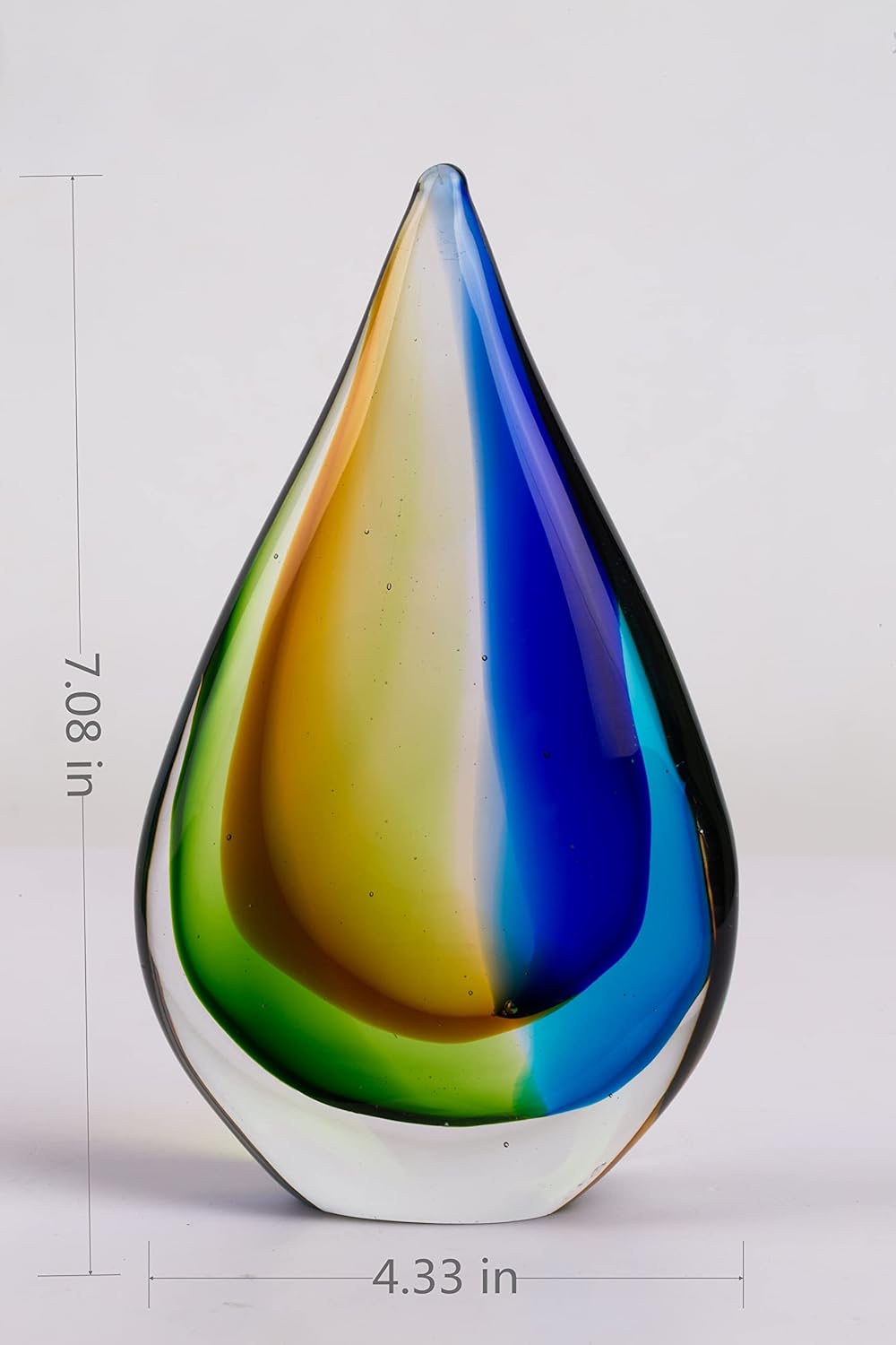 Yao Yuan Hand-Blown Glass Sculpture - Murano-Style Glass Statue and Figurine - Wonderful Gift, Blue and Green Color - Image 2