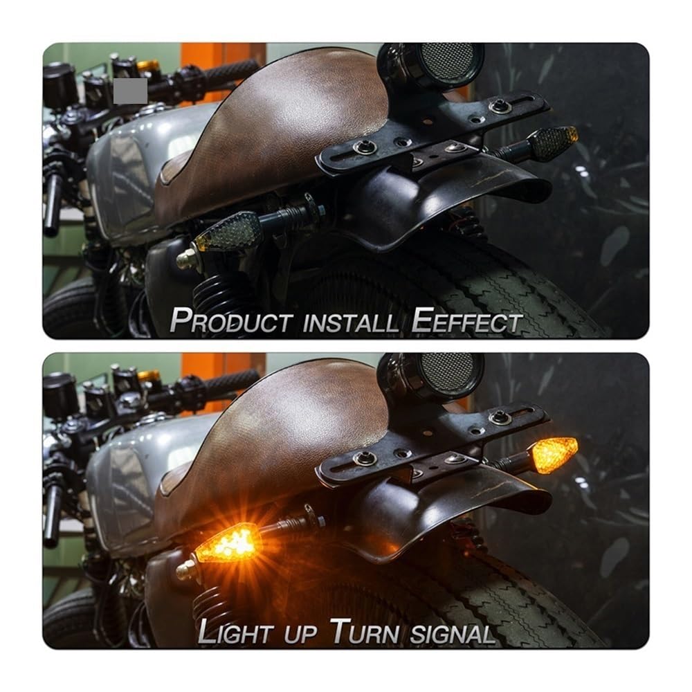 Indicatori di svolta per moto Indicatori di direzione per moto omologati per indicatori Luce ambra Lampeggiante 12V/24V M10(2PCS)