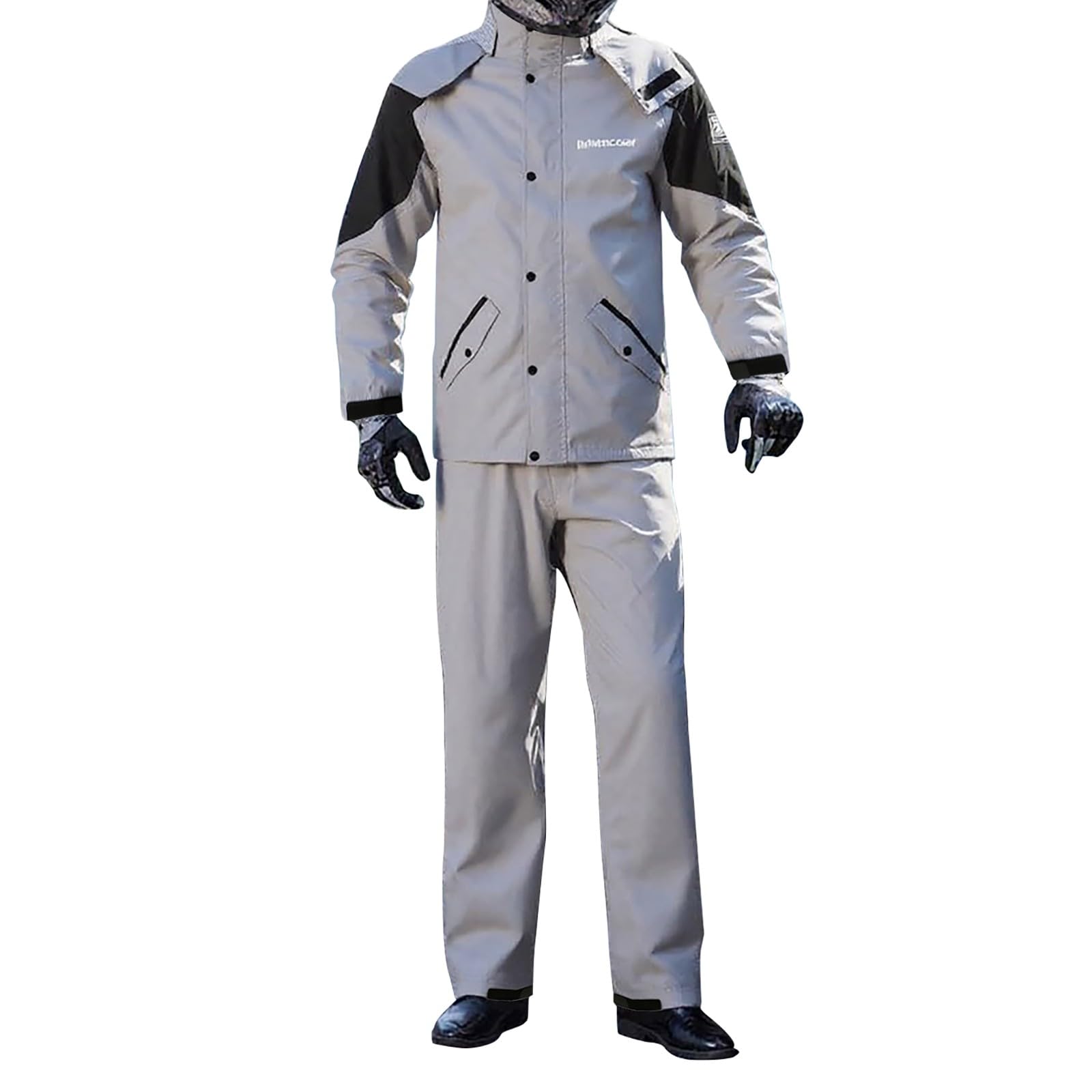 Generisch Tuta impermeabile da uomo, impermeabile, traspirante, giacca e pantaloni antipioggia, 2 pezzi, con catarifrangente, leggera, sottile, per ciclismo, moto, tempo libero, outdoor, golf
