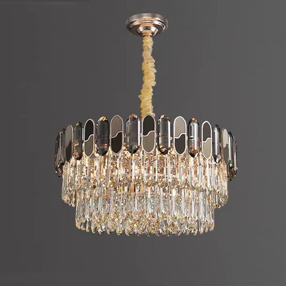HXYSXHJUO Modern light luxury crystal chandelier, minimalist lamp, for living room hall dining bedroom lighting,60cm