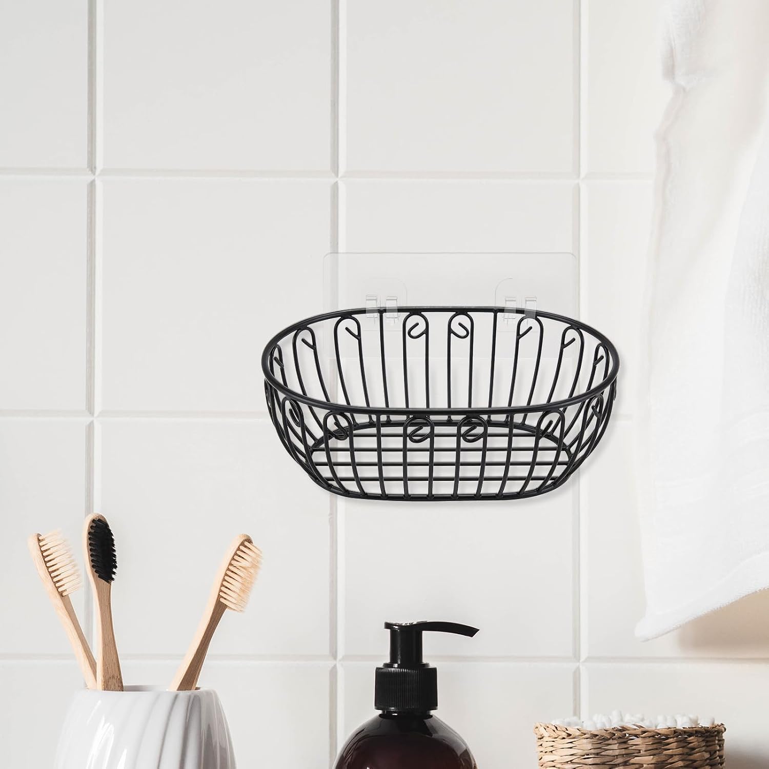 36pcs Adhesive Hooks for Shower Shelf and Bathroom Basket image 5