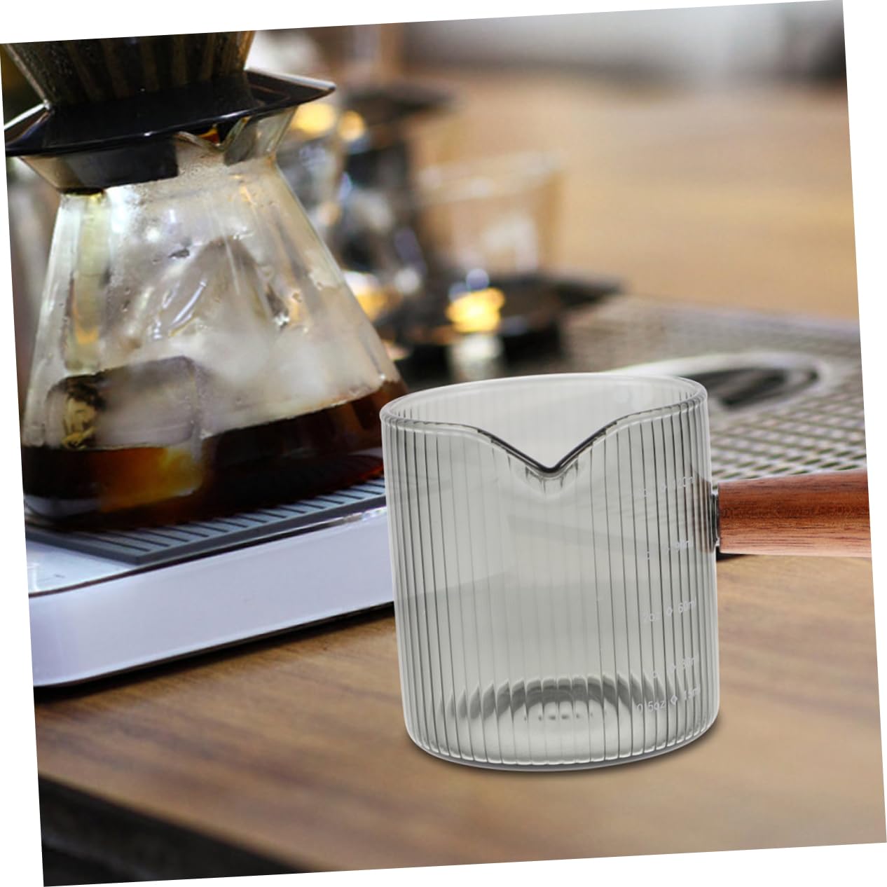 TOPBATHY 3 Set Tazza Di Latte Tazza Caffe Tazza Trasparente Server Per Sciroppo Mini Brocca Per Salsa Latte Macchiato Cioccolato Brocca Di Sciroppo Misurino Bicchiere 2 Pezzi * 3
