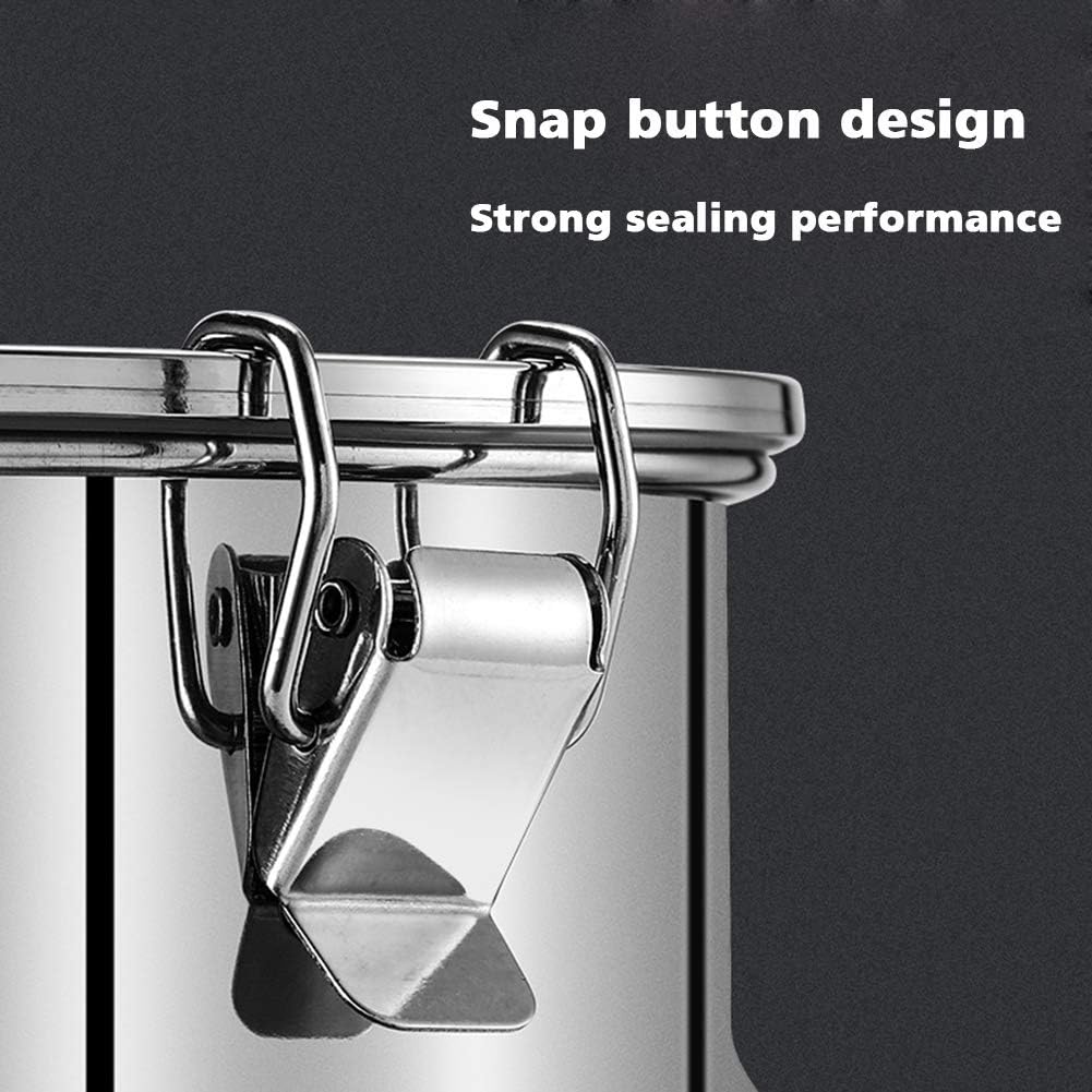 Milk Can Food Grade Stainless Steel Milk Transport Can Bucket Wine Pail Barrel with Sealed Lid for Milk Wine Liquid Storage Container, Silver,42L
