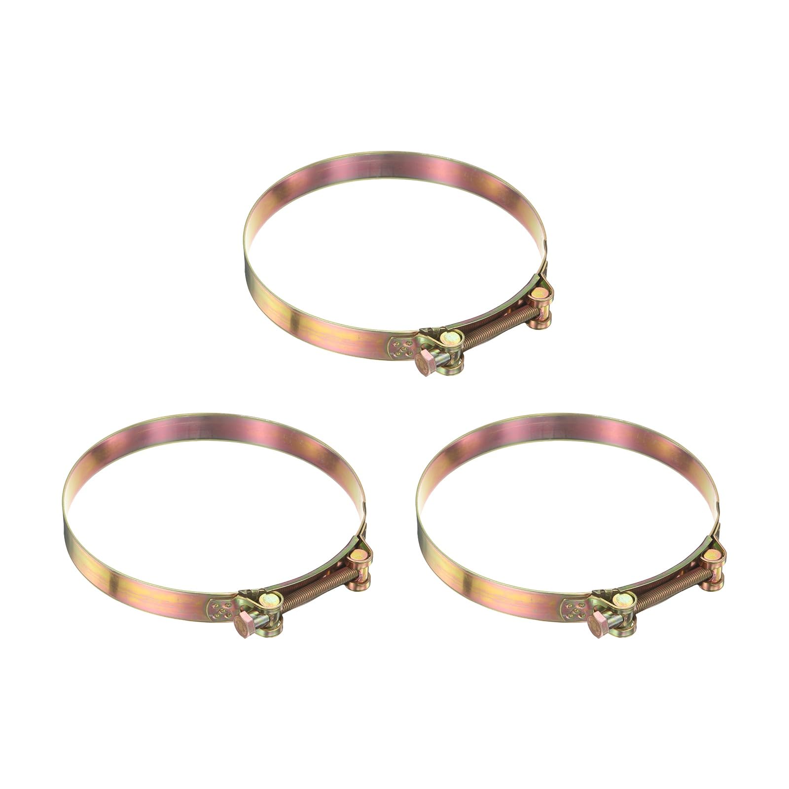 sourcing map 3pcs T-Bolt Hose Clamp 20-22mm (0.79-0.87") Galvanized Carbon Steel Adjustable Intake Radiator Pipe Clamps for Automotive Plumbing Industrial Pipes
