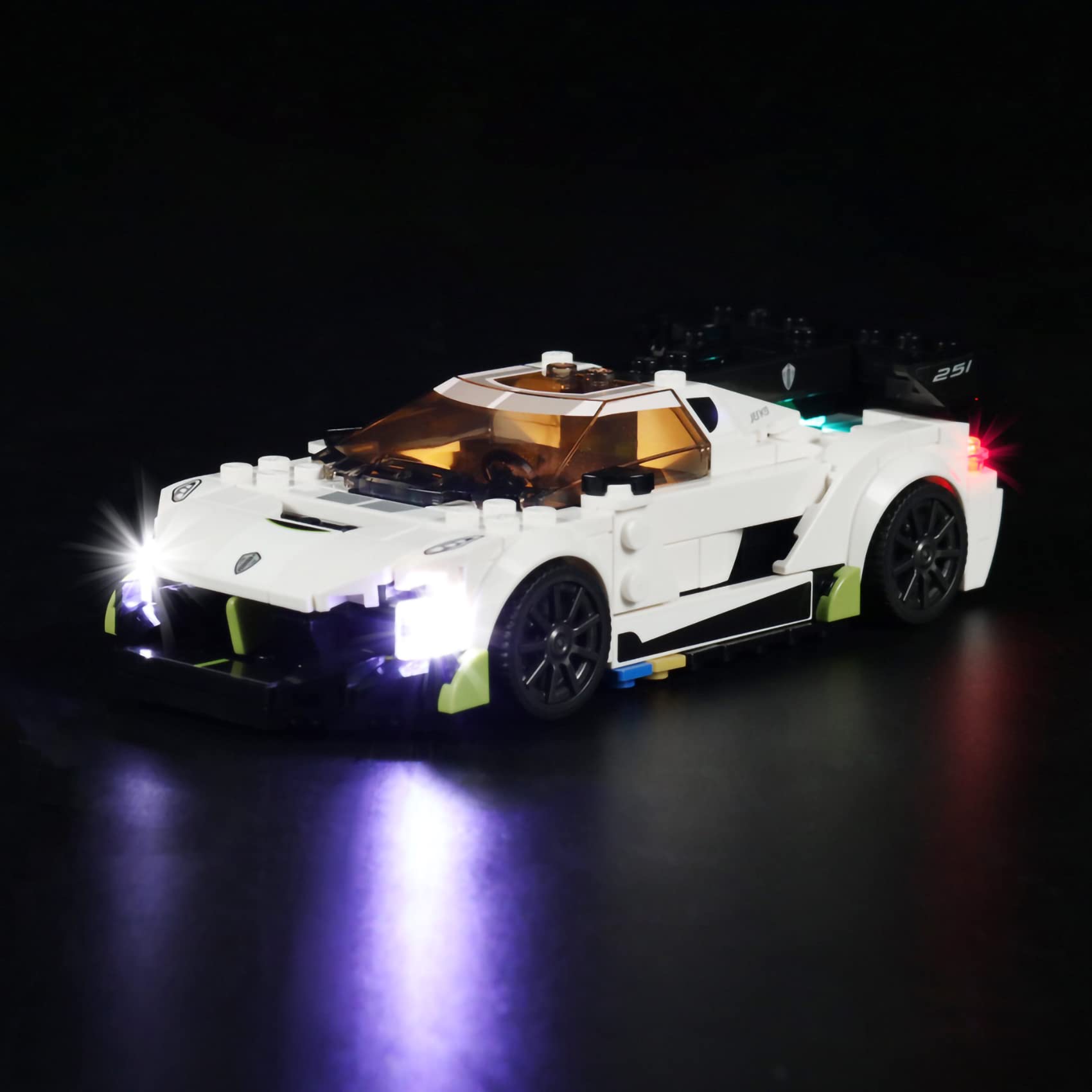 LED Lighting Kit Compatible with Lego Koenigsegg Jesko 76900 Building Kit - Lights Only - Decoration LED Light Kit without Building Block Model (Basic Version)