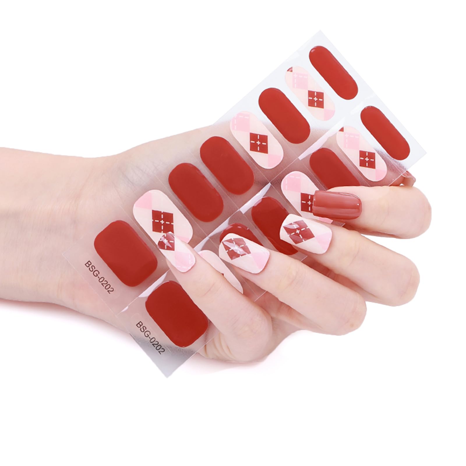 16Pcs Self-Adhesive Wraps Gel Polish Strips Full Wraps Polish Stickers Gel Strips Gel Stickers