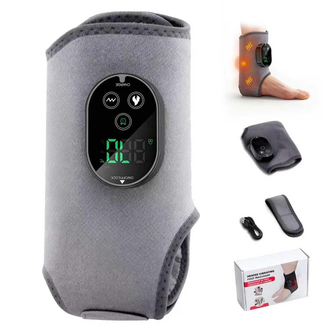 Version 3-in-1 Foot Massager with Super Long Battery Life USB Charging Port Black 3 Vibration Modes 6-Speed Temperature