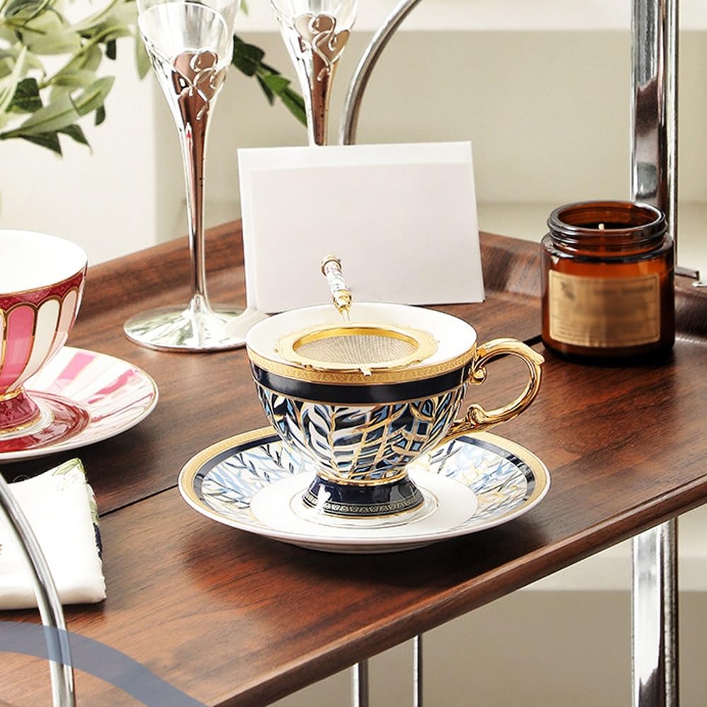 Filiżanki do Espresso ze Spodkami Zestaw 2 Sztuk, Filiżanka ze Spodkiem, Zestaw ceramicznych filiżanek do herbaty