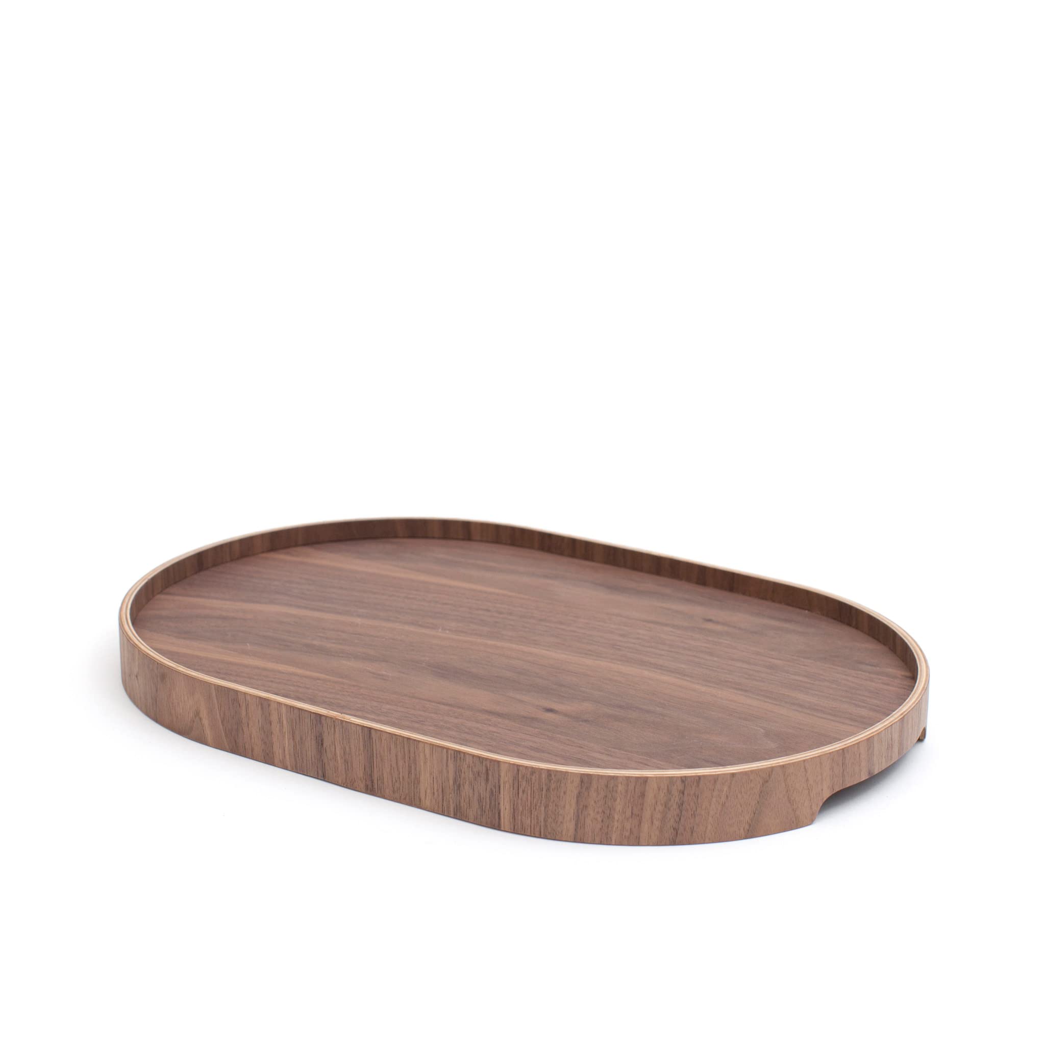 Vassoio da portata Antiscivolo. Vassoio portatile per colazione, pranzo, cena. Legno di noce naturale. MEDIO (39x26x3 cm)