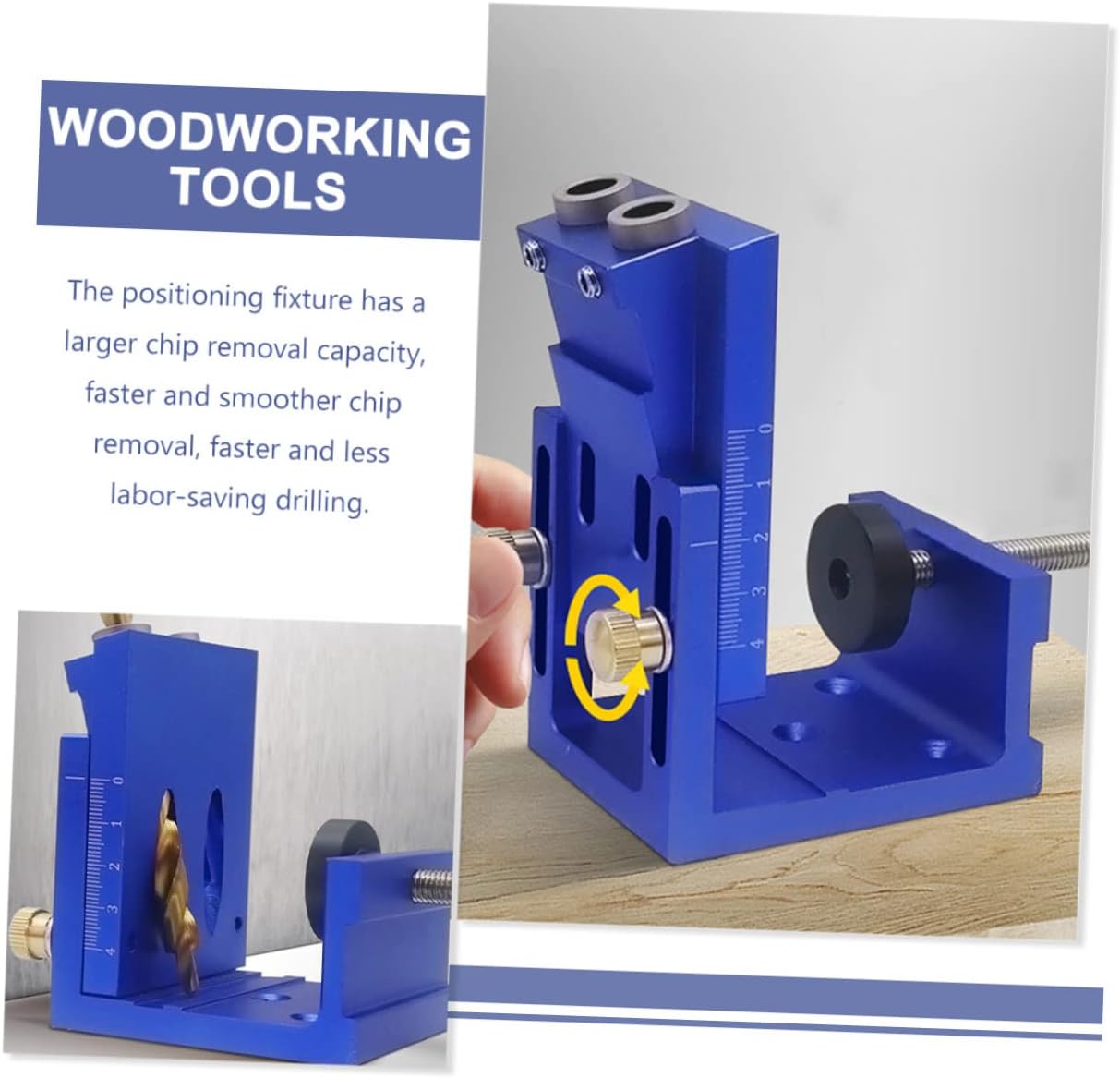 1set Pocket Hole Jig Kit Woodworking Tool Angle for Precise Drilling Compatible Wood Thickness and Construction