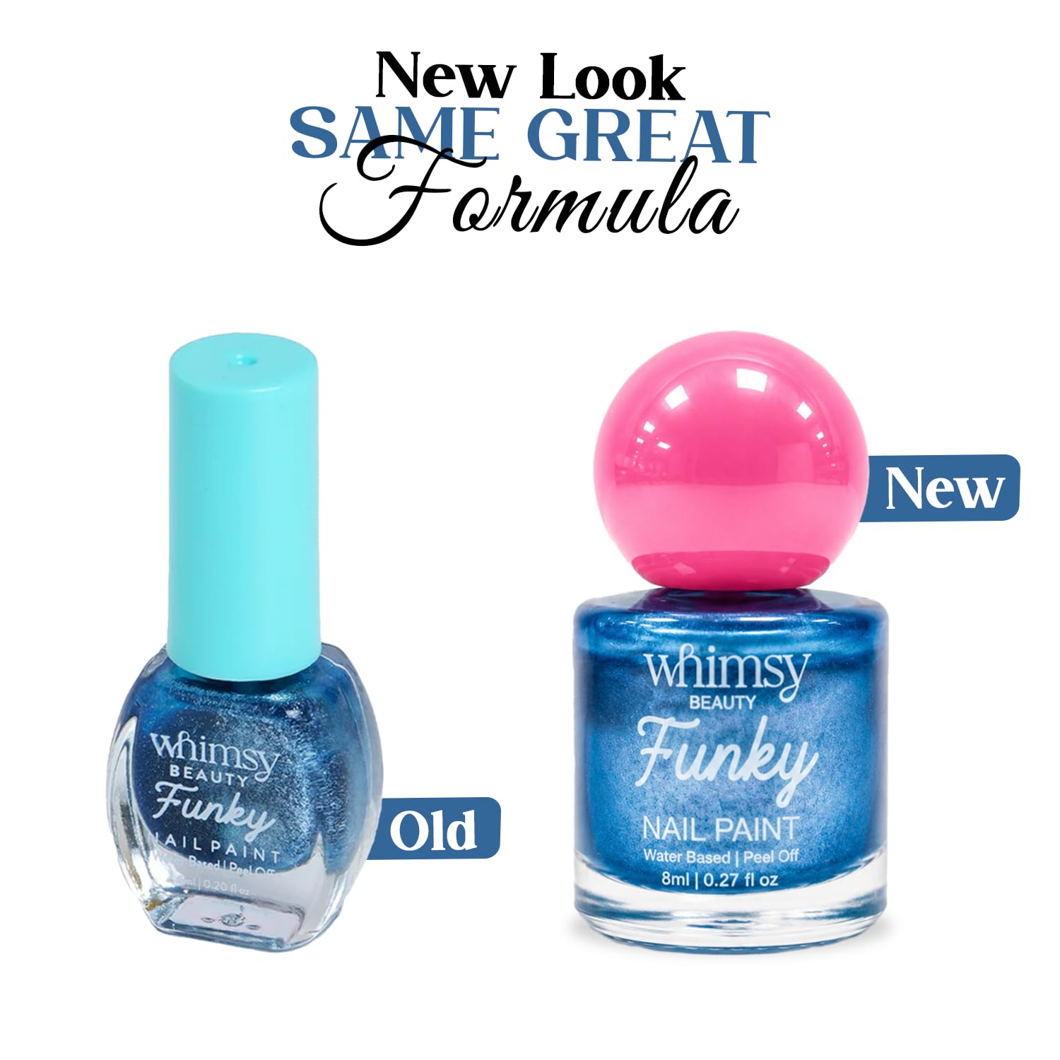 Whimsy Beauty Nail Polish for Kids Girls | Peel Off Water Based Nail Colour with Non Toxic Formula | Safe Play Nail Paint for Daughters | 4 to 16 Years | Organic, Natural, Chemical Free (Blue Glitter) 1