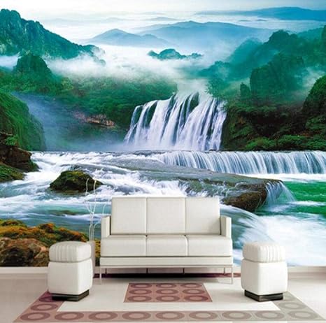 Amazon Clamsxgus カスタム大 スケール壁画壮大な風景画水健康風景壁画壁紙 1x100cm 壁紙