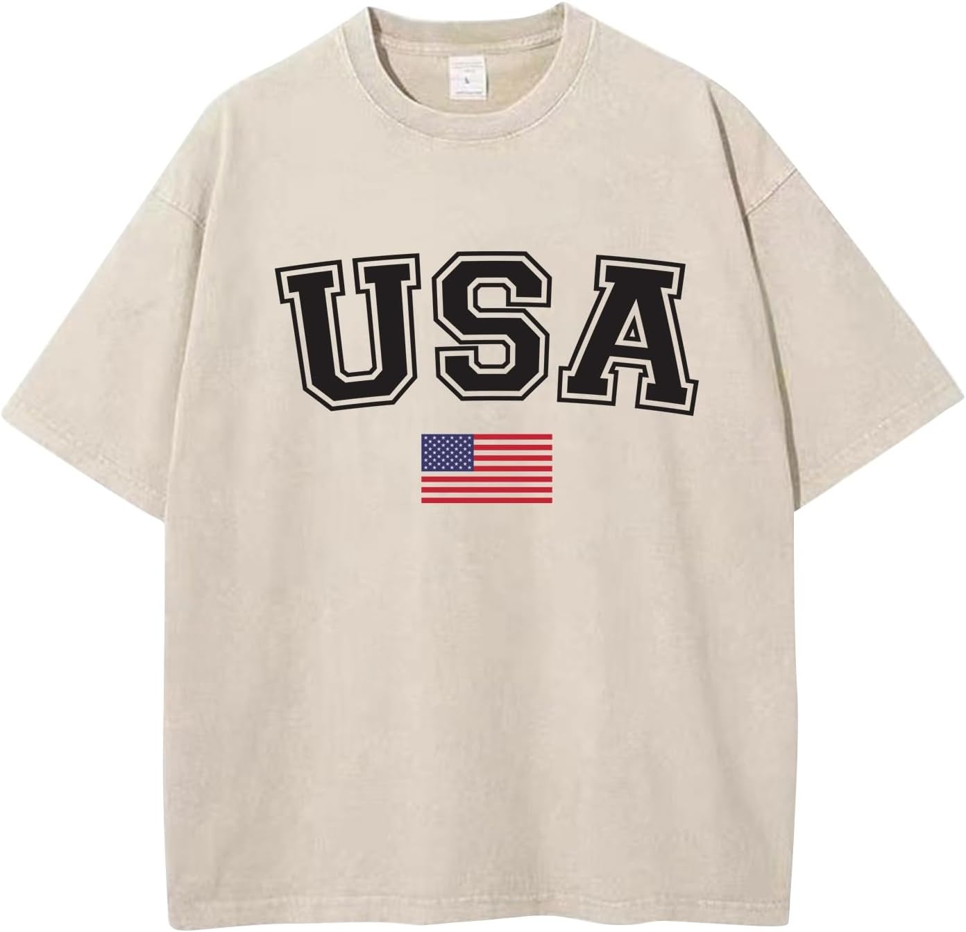 WENKOMG1 Men's USA Letter Print Shirt Short Sleeve Summer Workout Gym Bodybuilding Tee Top Streetwear, M-3XL