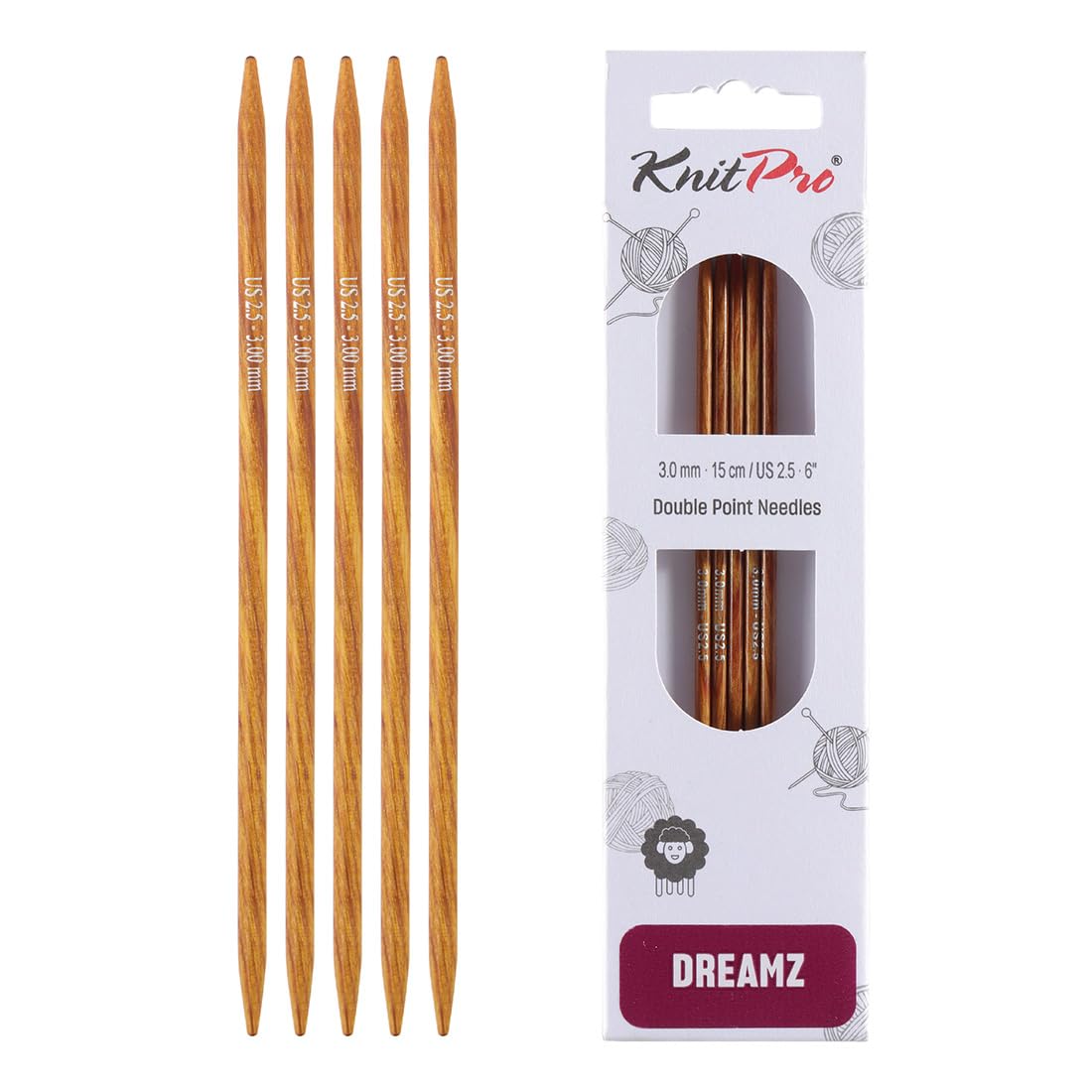 KnitPro Dreamz Double Pointed Needles 6" (15cm) | Size 3.00mm