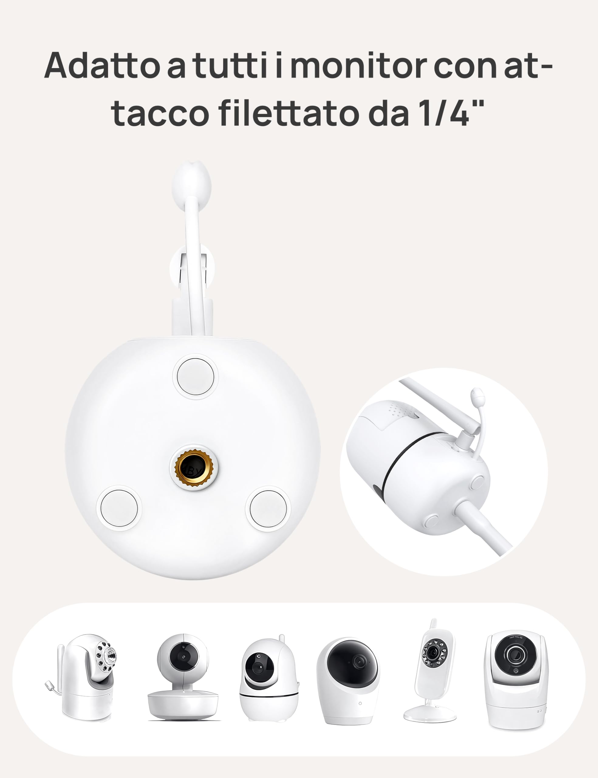 Dr.Care Supporto per Baby Monitor, Clip Universale Regolabile per Telecamera Bambino, Compatibile con Tutti i Baby Monitor, Braccio Flessibile Lungo per Culla, Senza Strumenti