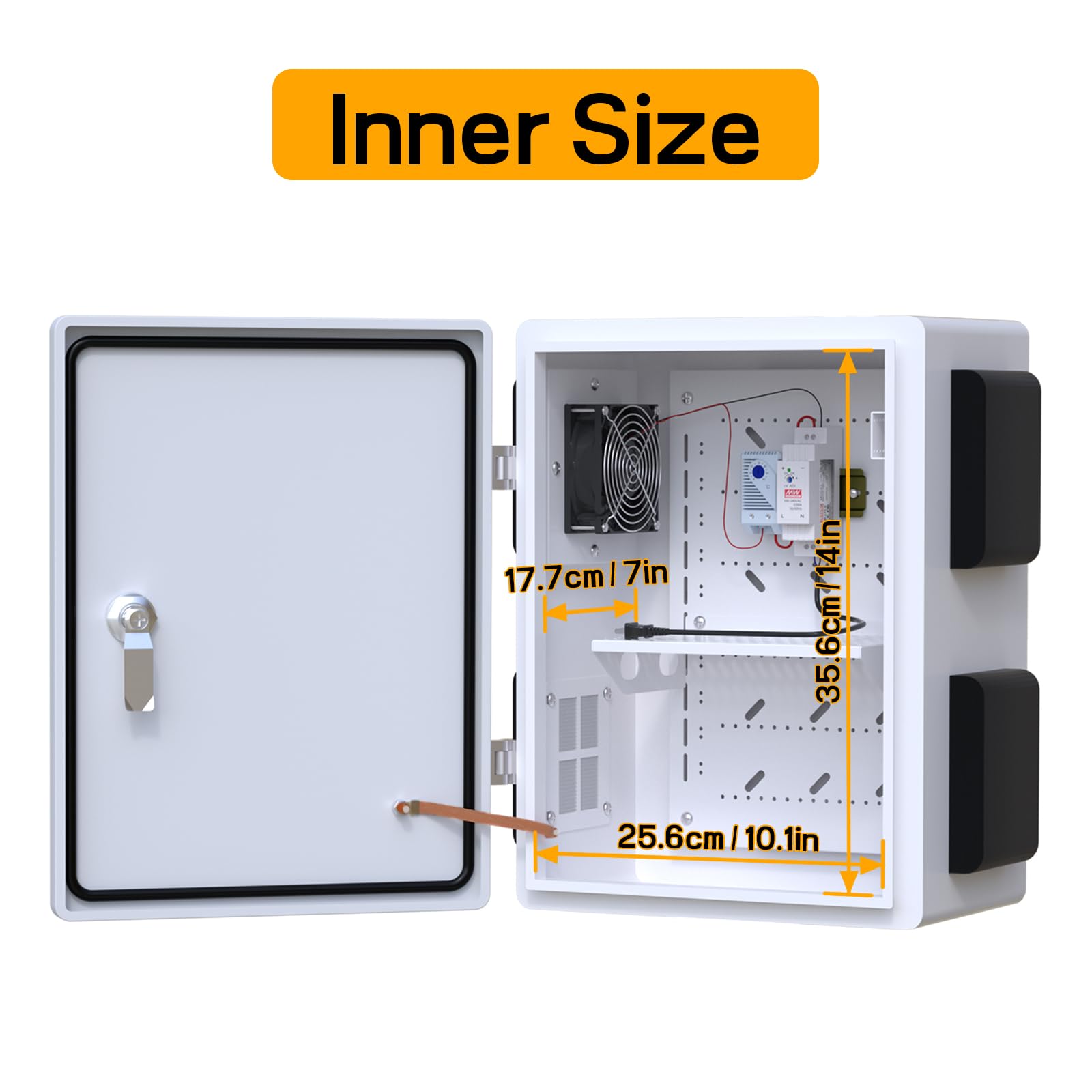 Outdoor Electrical Enclosure Box with Fan & Thermostat -3