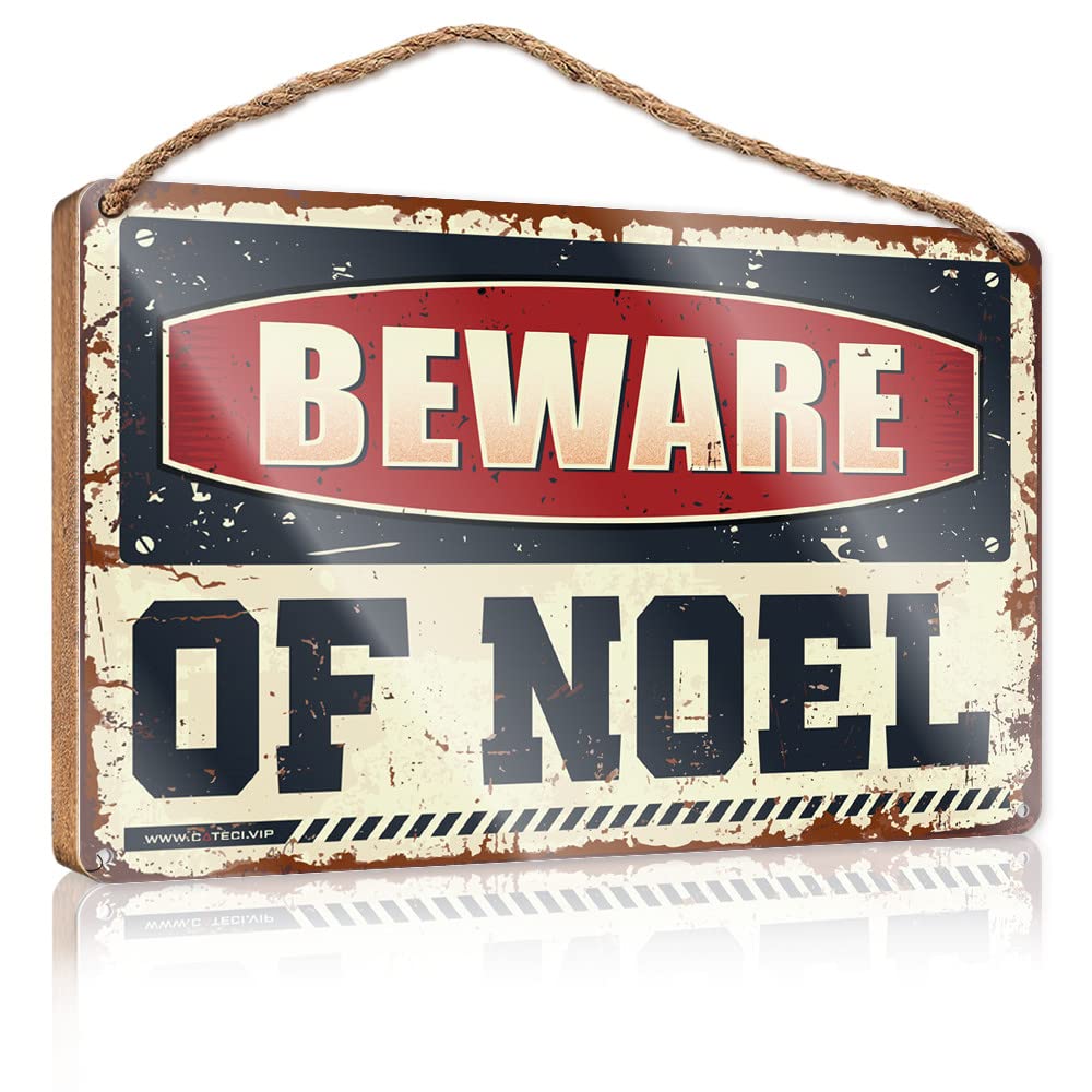 FZFN Signs & Plaques Beware Of Noel Wooden Sign Bar Signs For Man Cave Bar Signs For Home(23X35CM)