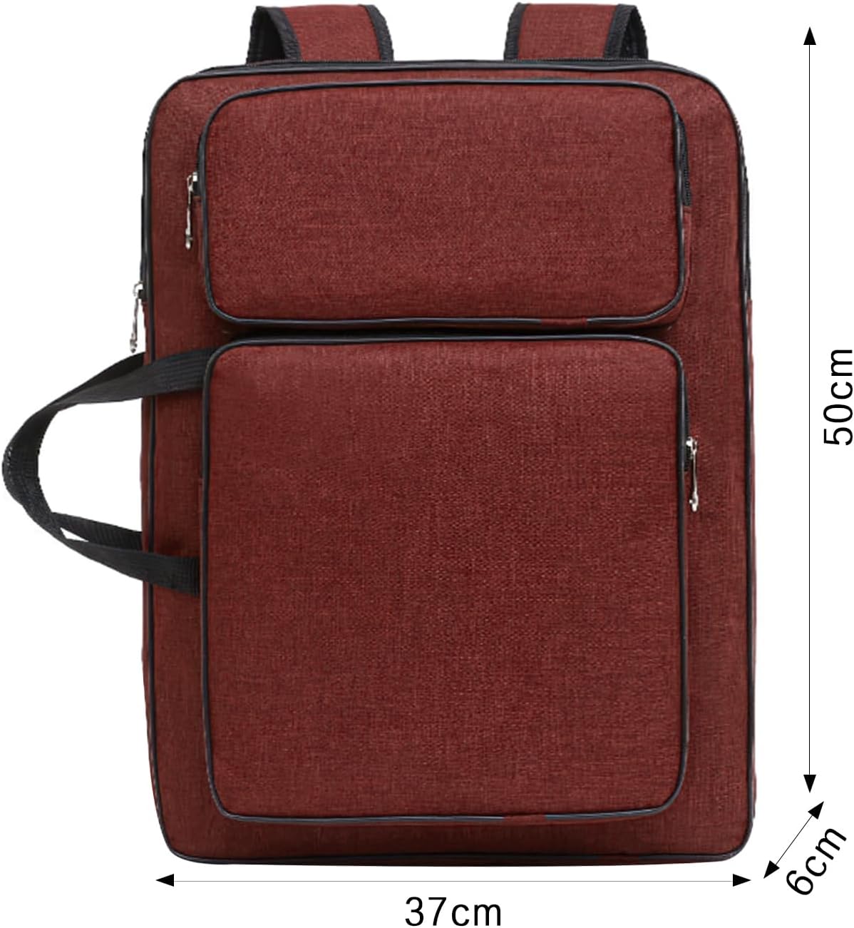 haozaikeji A3 Artist Portfolio Carry Case Bag Portable Waterproof Canvas Shoulder Bag Painting Pad Backpack for Sketching Painting Art Supplies with Shoulder Straps & Carry Handle