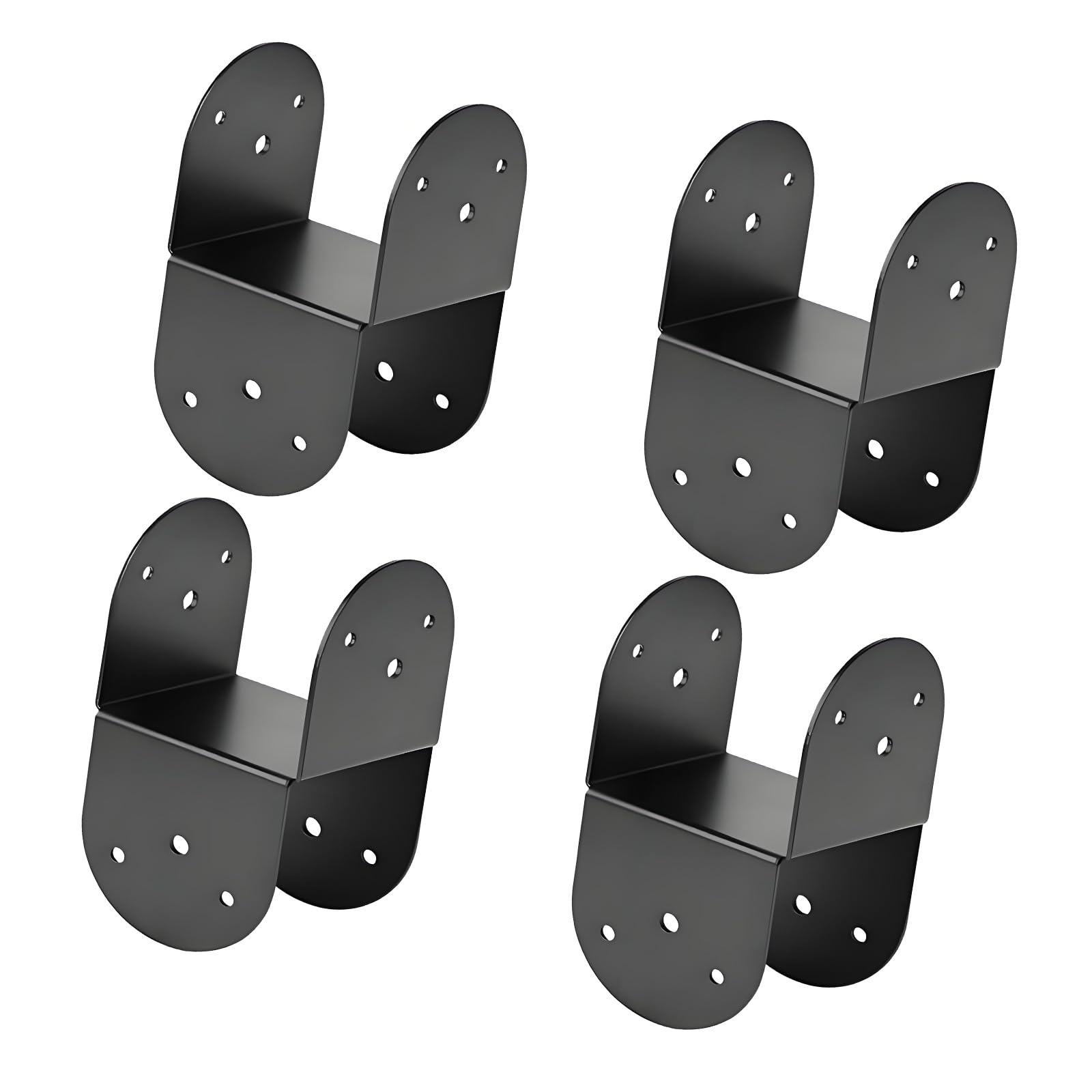 Kaeltsyn Black General 4 By 4 Poles Mounting Brackets Strong Post Mooring Simple Installs For Stable In Gazebos & Cabin Framing Column To Beam Parenthesis