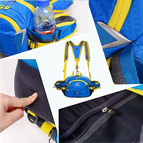 SINOKAL Multifunctional Military Style Canvas Waist Pack Bag Water Resistant Bum Bag with Water Bottle Holder for Running Hiking Cycling Climbing Camping Travel - Image 6