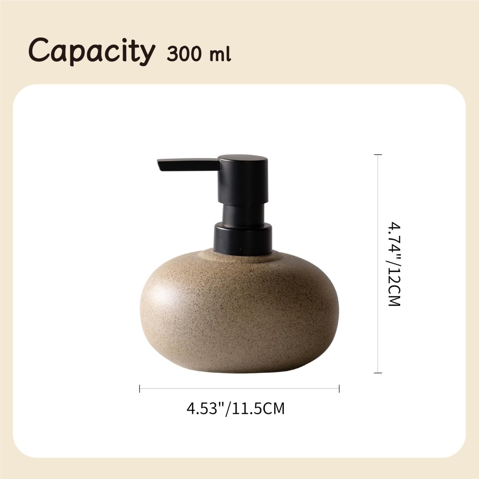Dispensadores De Loción Jabón Dispensador De Jabón De Manos De Cerámica Elegante Y Duradero con Capacidad De 300 Ml