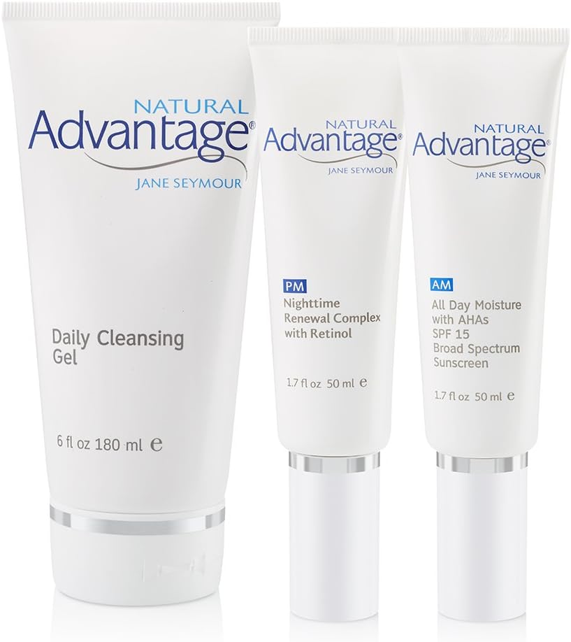 3 Piece Complete Kit – Daily Cleansing Gel – All Day Moisture – Nighttime Renewal Complex by Jane Seymour