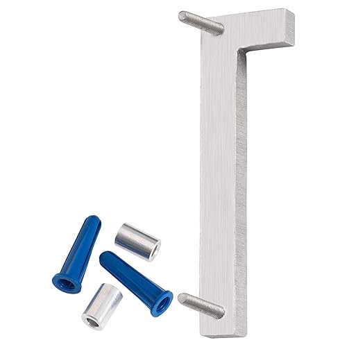 Miniatura 2 de Montague Metal Products MHN-04-F-BA1-1 Números de casa de dirección flotantes modernos de aluminio cepillado sólido, 4 pulgadas, aluminio cepillado