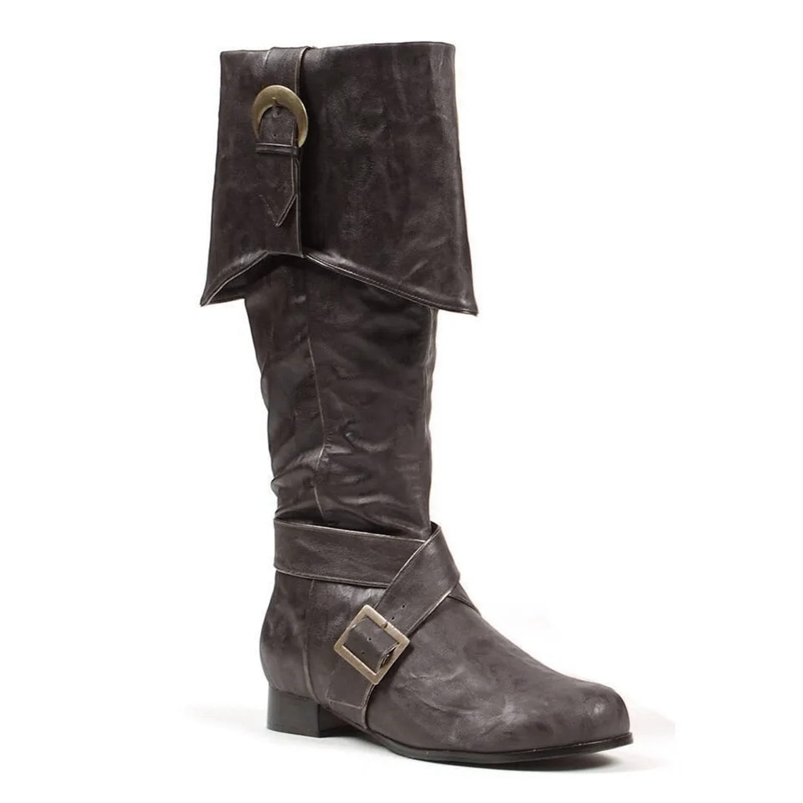Mittelalter Schuhe Herren Damen Renaissance Flache Cowboystiefel Wikinger Stiefel Cosplay Kostüm Pu-Leder Motorrad Sneaker Sommerstiefel Trachten Barfußschuhe Halbhohe Ritter-Jäger