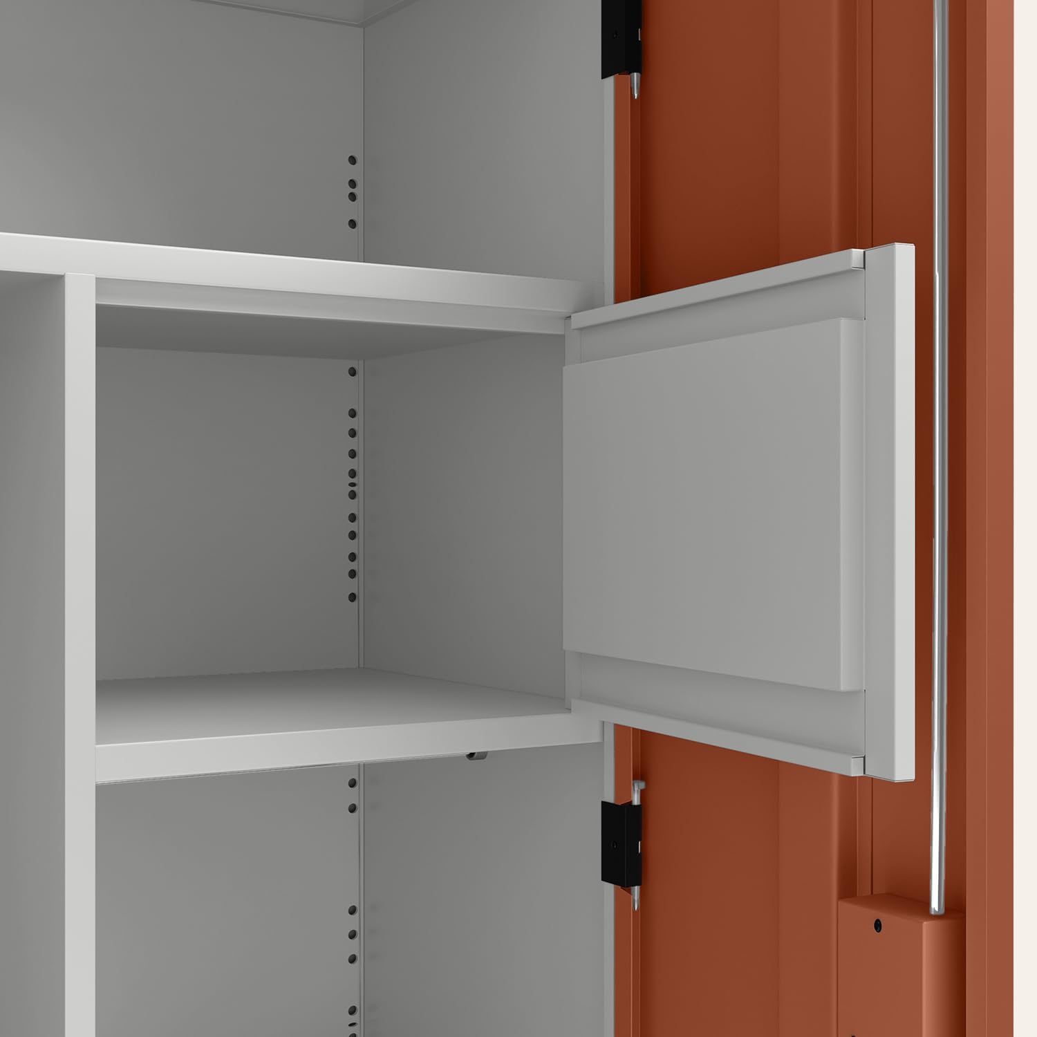 GODREJ INTERIO Slimline 2-Door Steel Almirah with Plain Mirror (Baked Clay), 1-Year Warranty, 1 Locker