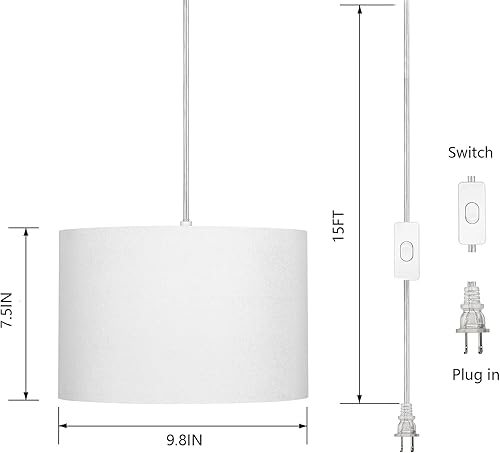 Miniatura 2 de Lámpara colgante enchufable, lámpara colgante con bombilla inteligente RGB, luces colgantes con cable enchufable, luces colgantes para dormitorio,