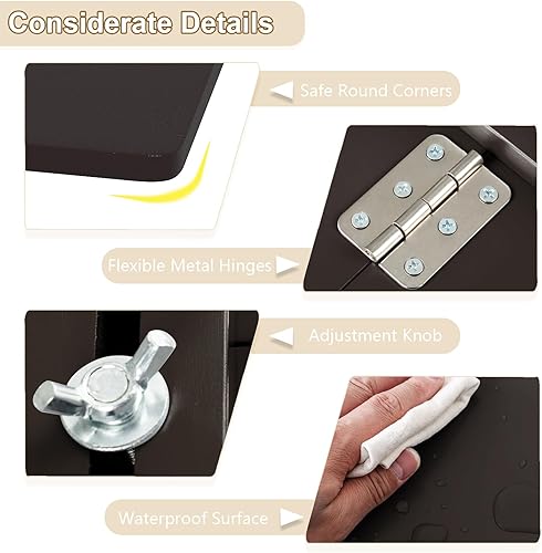 Miniatura 8 de Escritorio plegable montado en la pared, mesa plegable de hojas abatibles, escritorio flotante de madera para lavandería, mesa plegable para